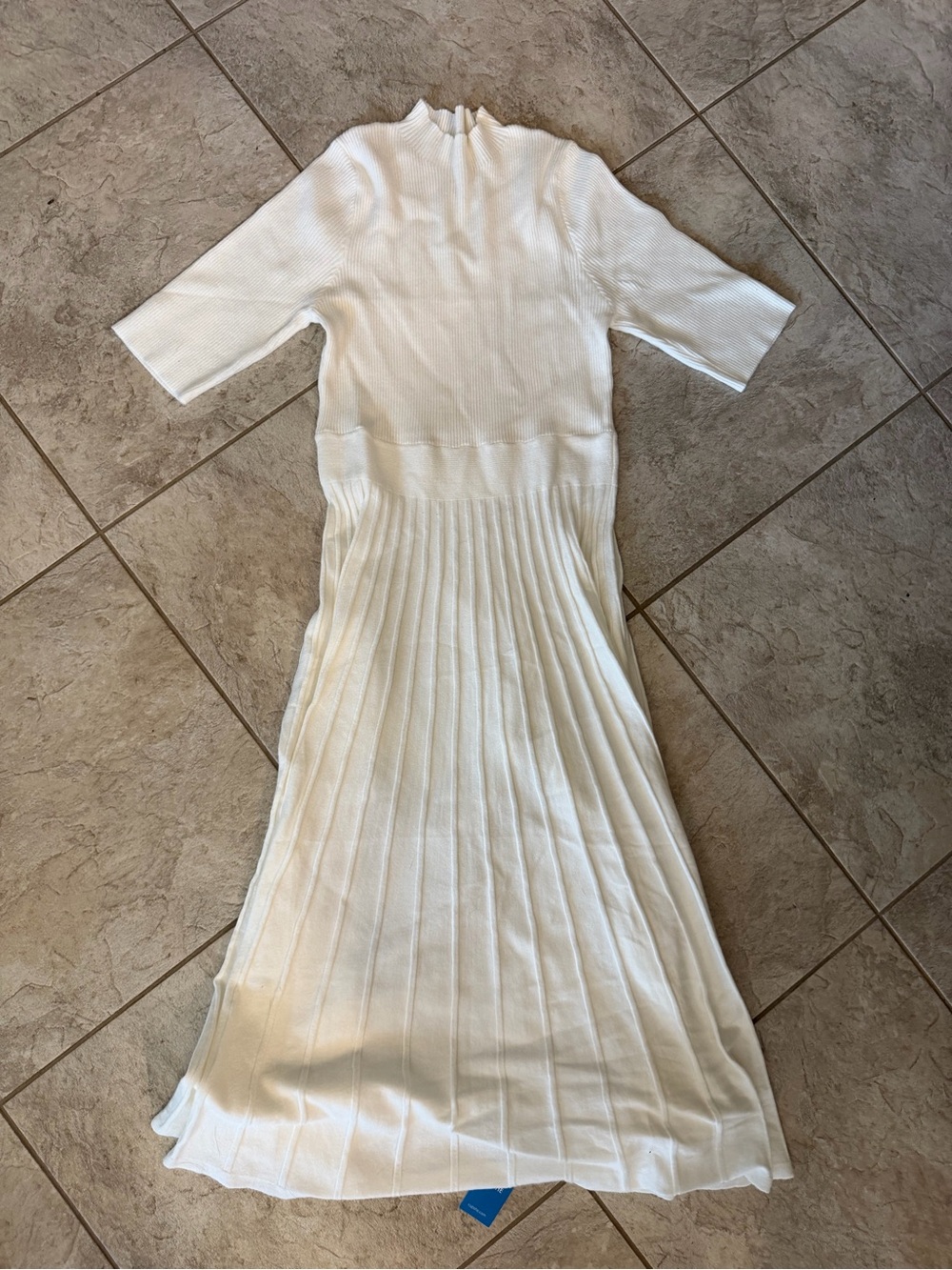 CUPSHE White Knit Ribbed Midi Dress Size M NWT